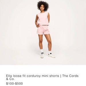 Anthropologie Corduroy Shorts Blush Pink The Cords Ella Size XS